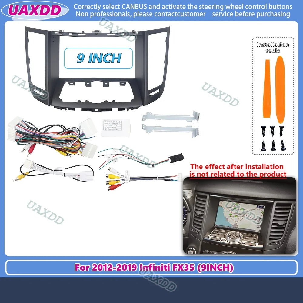 For 2012-2019 Infiniti FX35 9 INCH 2 Din Car radio Android frame Kit panel Center fascia c