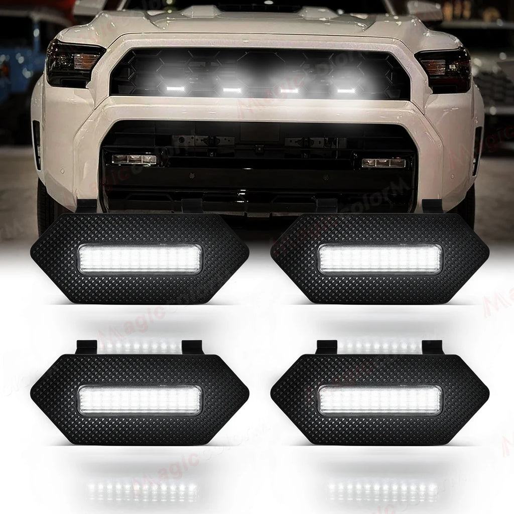 For Toyota 4Runner 4 Runner TRD Pro 2025 Car Grille Lights Front Grill LED DRL White Amber | AUTOKITSHOP