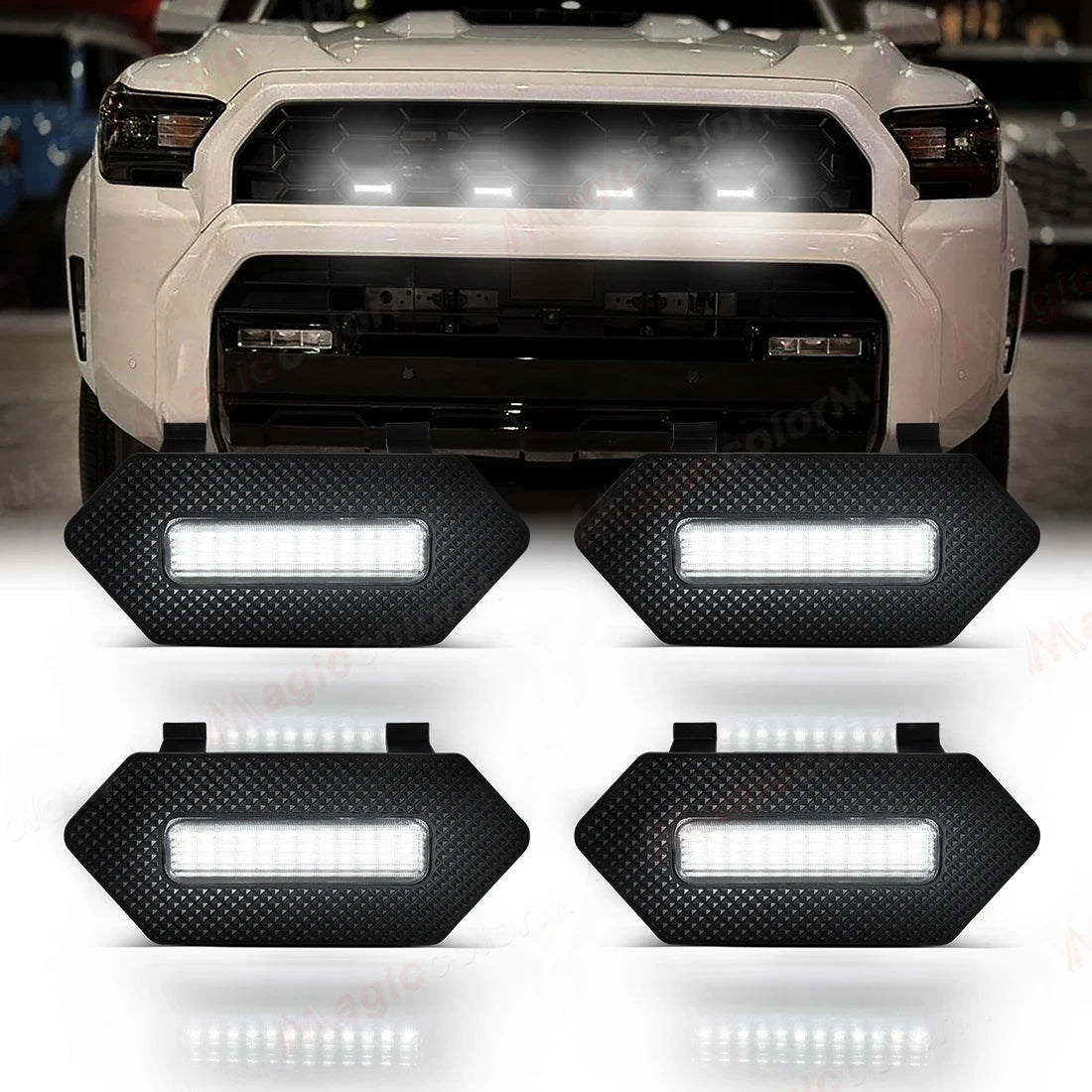 For Toyota 4Runner 4 Runner TRD Pro 2025 Car Grille Lights Front Grill LED DRL White Amber | AUTOKITSHOP