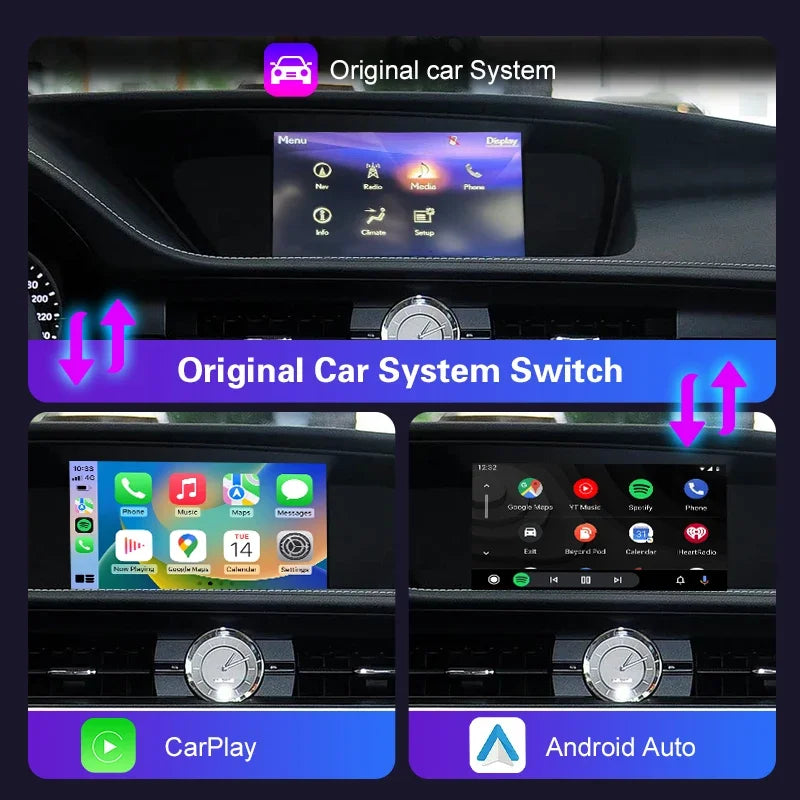 Newest Wireless CarPlay module kit for Lexus ES 2013-2022, with Android Auto Mirror Link A
