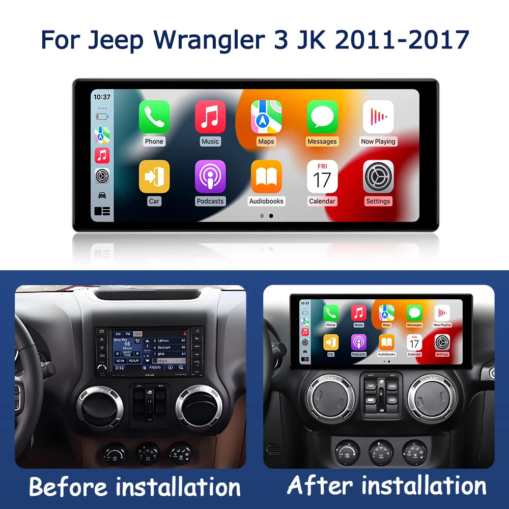 QLED Android OS Car Touch Display Screen for Jeep Wrangler 3 JK 2011-2017 Multimedia Radio