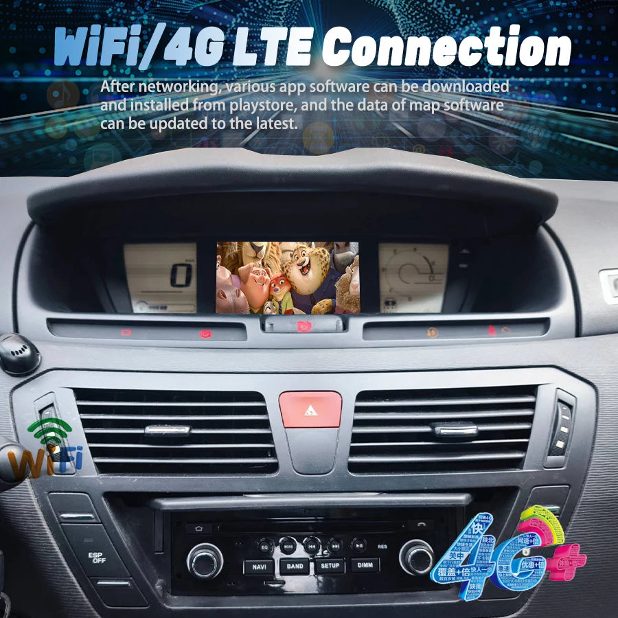 For Citroen C4 Picasso 2006-2013 Stereo GPS Navi Carplay Bluetooth Head Unit Android Multi