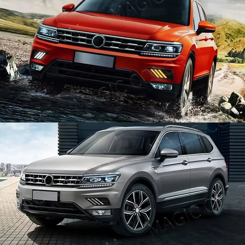 Car LED Daytime Running Light Fog Lamp DRL for VW Volkswagen Tiguan 2017 2018 2019 with Tu | AUTOKITSHOP