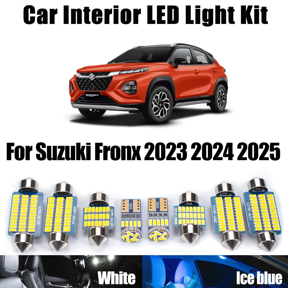 10-Piece LED Interior Light Kit for Suzuki - Canbus Error-Free Interior Bulbs