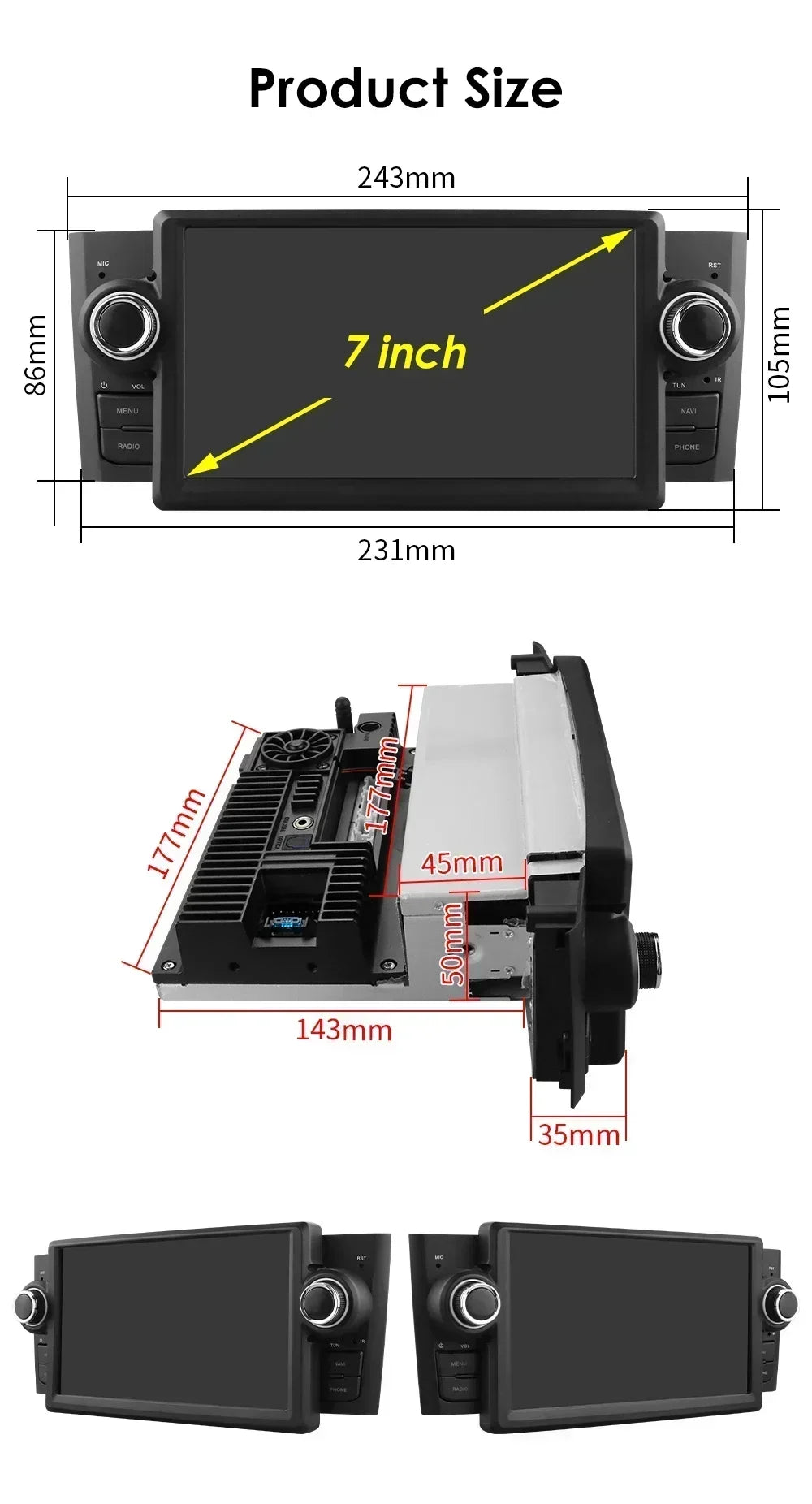 Carplay Android 12 Car Radio For FIAT Grande Punto Linea 2007-2012 Multimedia Video Player