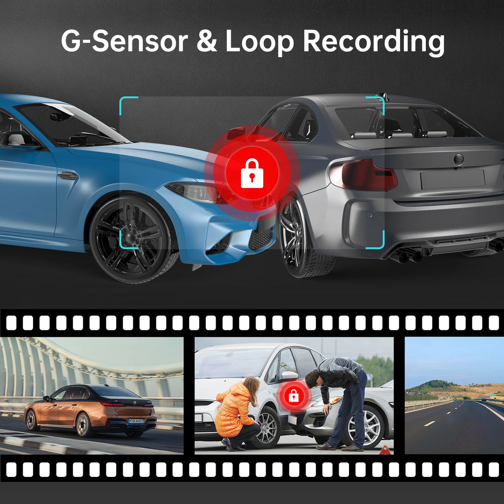 AZDOME M330 Car DVR 1296P Dash Cam Smart Voice Control WiFi Free APP G-sensor Emergency Record Parking Monitor Loop Recording