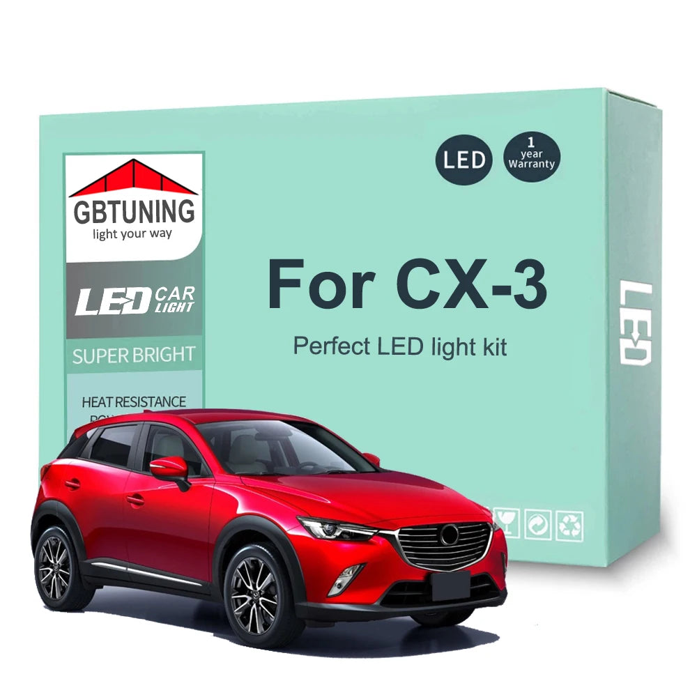 10-Piece LED Interior Light Kit for Mazda CX-3 CX3 - Canbus Error-Free Bulbs | AUTOKITSHOP