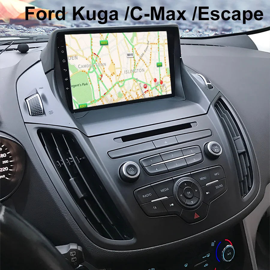 128GB Car Radio Android 14 Screen For Ford Cmax 2011 2013 Kuga C-max Escape GPS Bluetooth