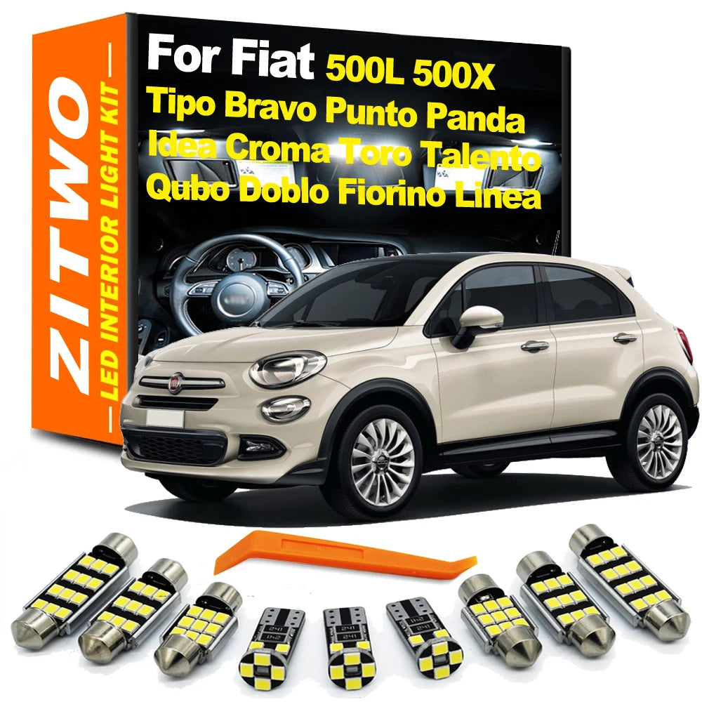 ZITWO LED Interior Light Bulb Kit For Fiat Bravo 500 500L 500X Punto Linea Panda Croma Tipo Qubo - Canbus LED Car Light