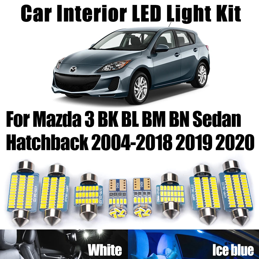 LED Interior Light Kit for Mazda 3 BK BL BM BN Sedan Hatchback 2004-2018 - Canbus Dome Map Door Trunk Bulbs | AUTOKIT...