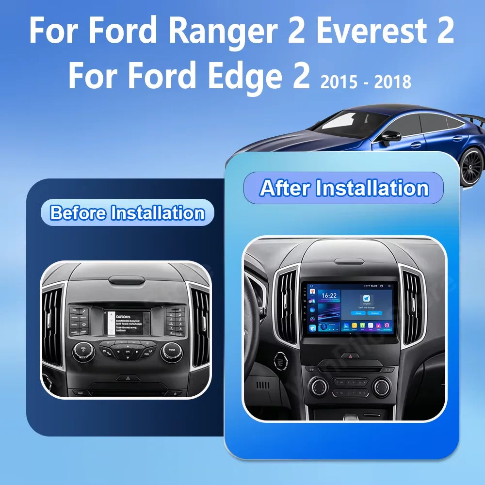 ndroid 16 Car Radio For Ford Edge 2 2015 2016 2017 2018 BT 4G WIFI Qualcomm Multimedia Vid