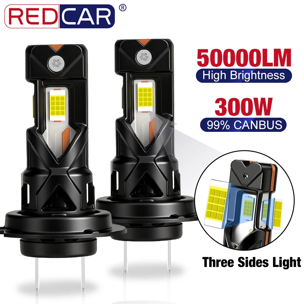 300W H7 LED Headlight Canbus H1 H3 H11 9005 HB3 LED Bulb Wireless With Fan Turbo Driving H