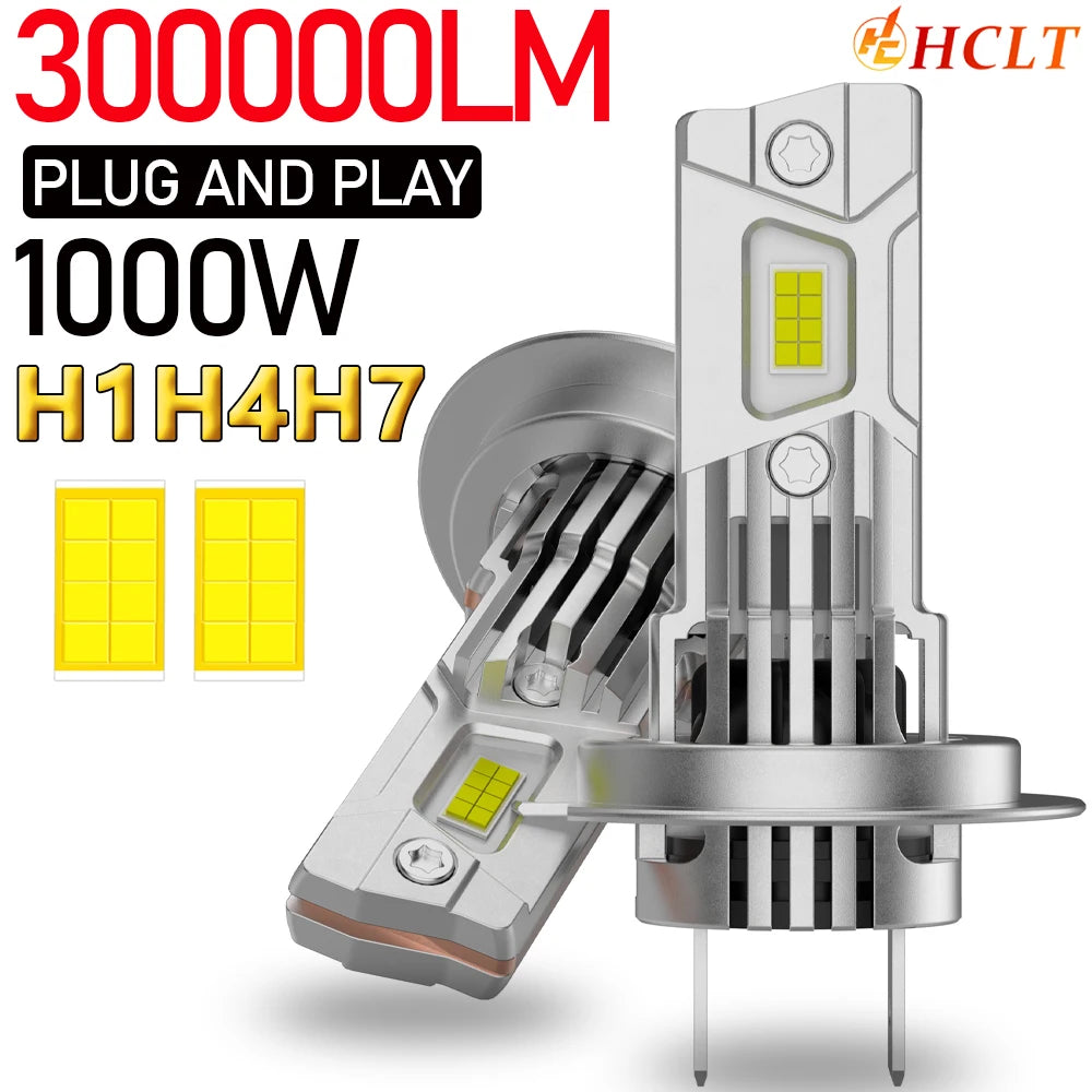 LED H7 H4 H1 Headlight Bulbs CANBUS Turbo Fan Auto Lights Led for Car Super Bright Mini He