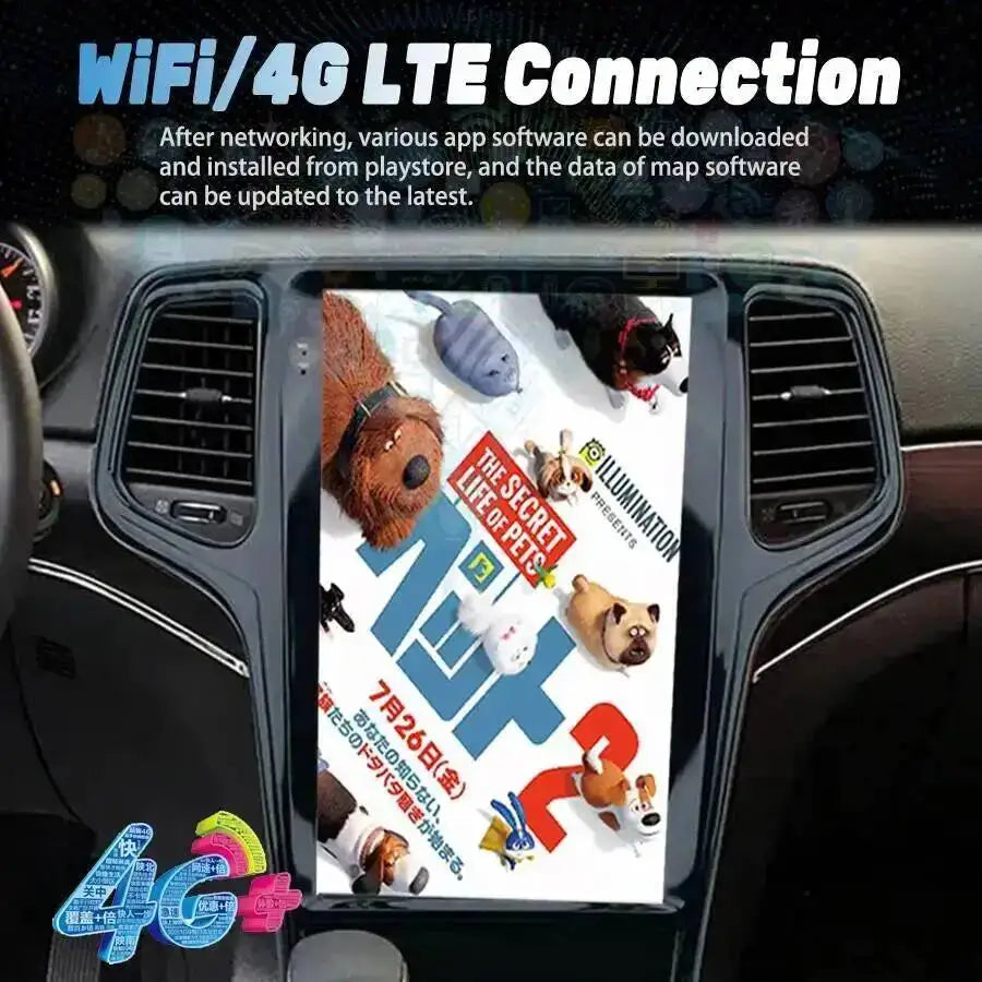 13.6inch For Jeep Grand Cherokee 2010-2019 Vertical Screen Car Radio GPS Carplay Android C
