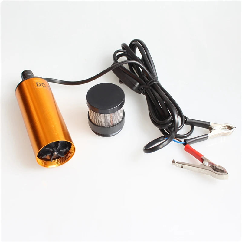 12V Aluminum Alloy Submersible Pump 38mm Water Oil Diesel Fuel Transfer 12 L/min