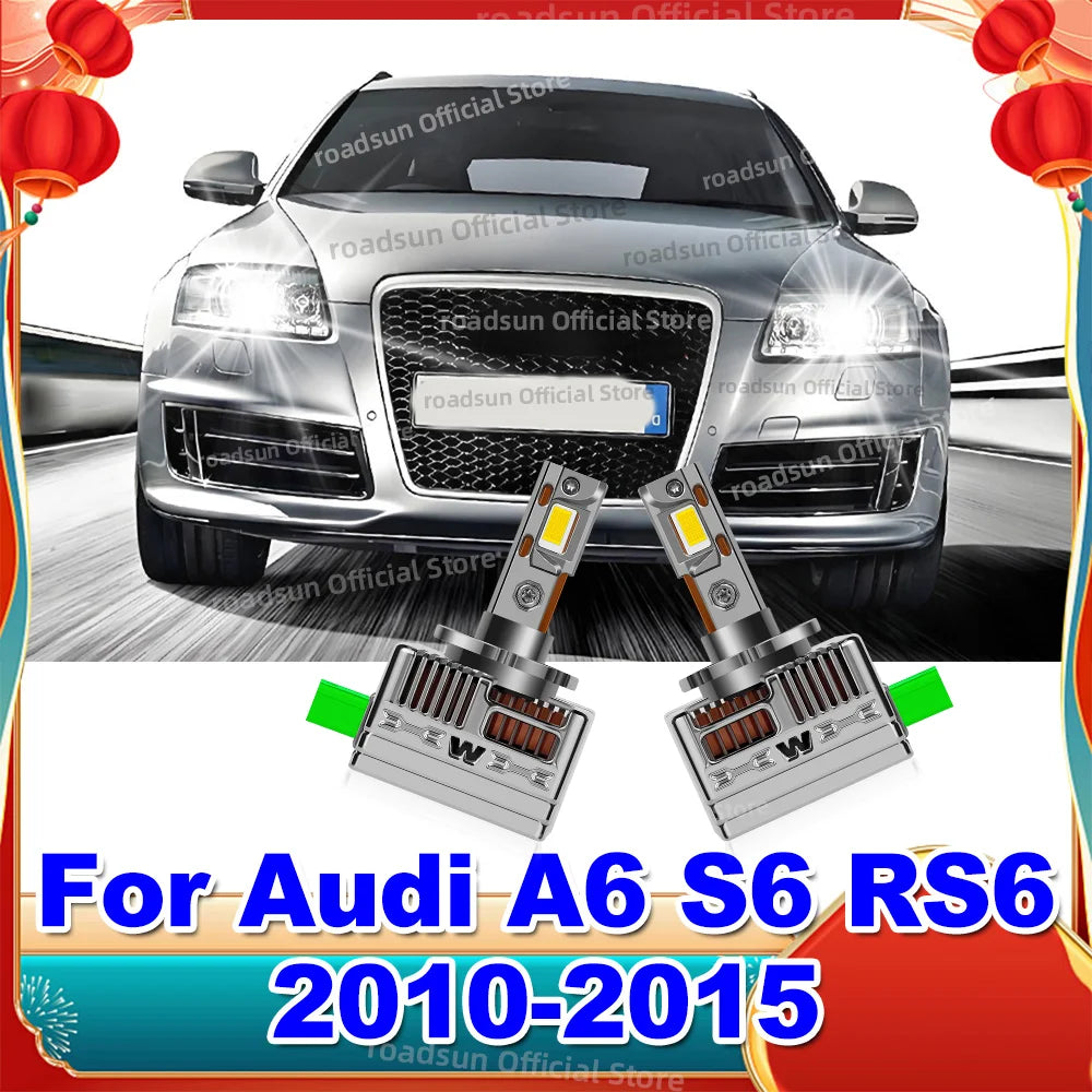 LED CANBUS Headlight 110W Bulbs Replace Xenon Lights For Audi A6 S6 RS6 2010 2011 2012 201
