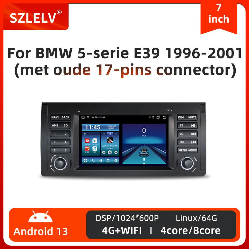 For BMW 5 Series E39 (2004-2012) Android 13 Car Multimedia Audio Player Stereo Radio with