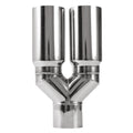 1Pcs Universal Exhaust Tip Car modify Double Outlet Exhaust Pipe Nozzle Decoration Stainless tai - Automotive LED Light