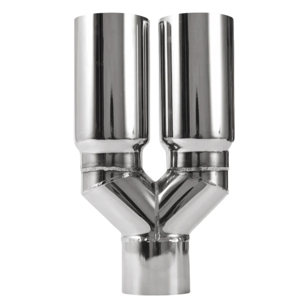 1Pcs Universal Exhaust Tip Car modify Double Outlet Exhaust Pipe Nozzle Decoration Stainless tai - Automotive LED Light