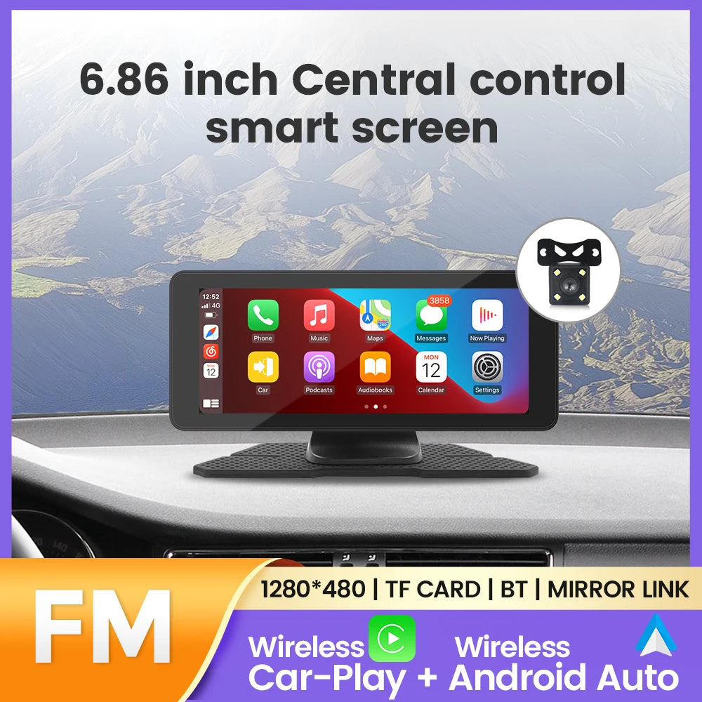 10.26/6.86inch Wireless Android Auto Carplay Smart screen car intelligent systems Universa