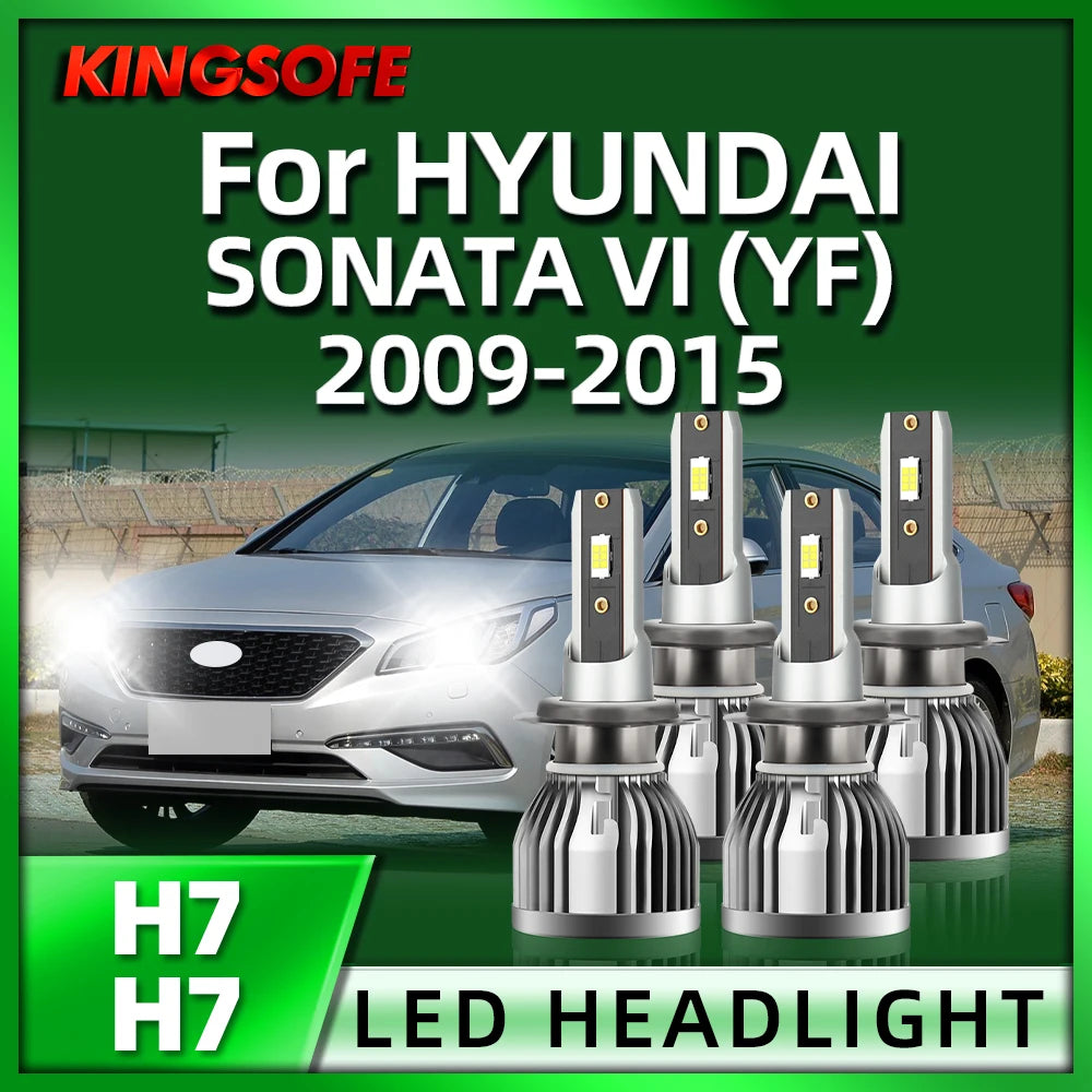 26000LM H7 LED Headlight High Power Turbo Lamp 6000K Car Light For HYUNDAI SONATA VI (YF)