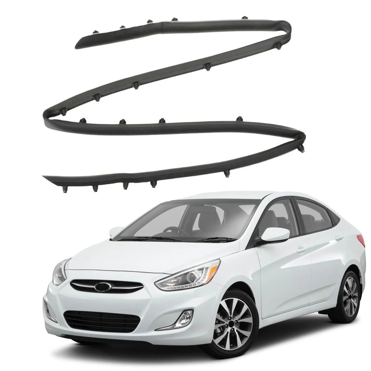 Front Bumper Shield Rubber Seal Strip Trim 86357-1R000 For Hyundai Accent Sedan 2012-2017