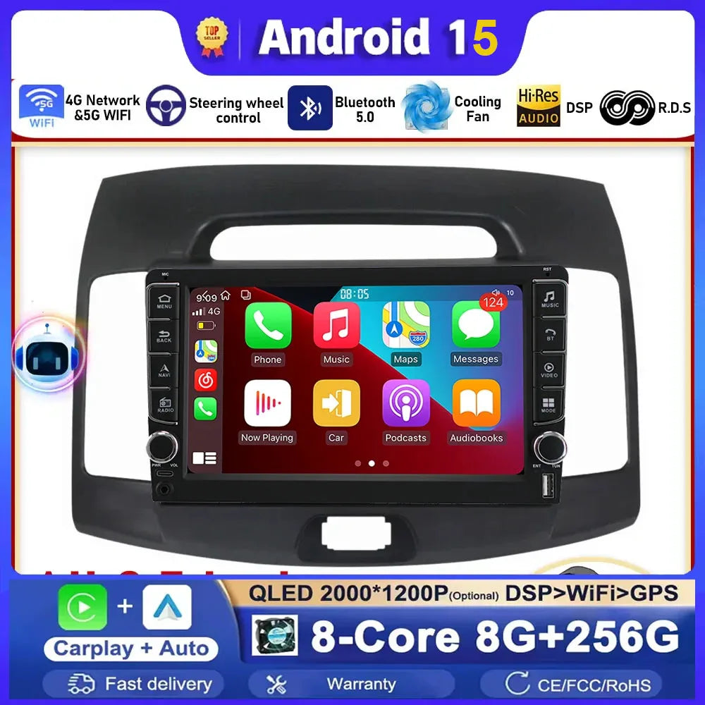 Android15 For Hyundai Elantra HD 2006 - 2010 Car Radio Autoradio Stereo Multimedia Player  | AUTOKITSHOP