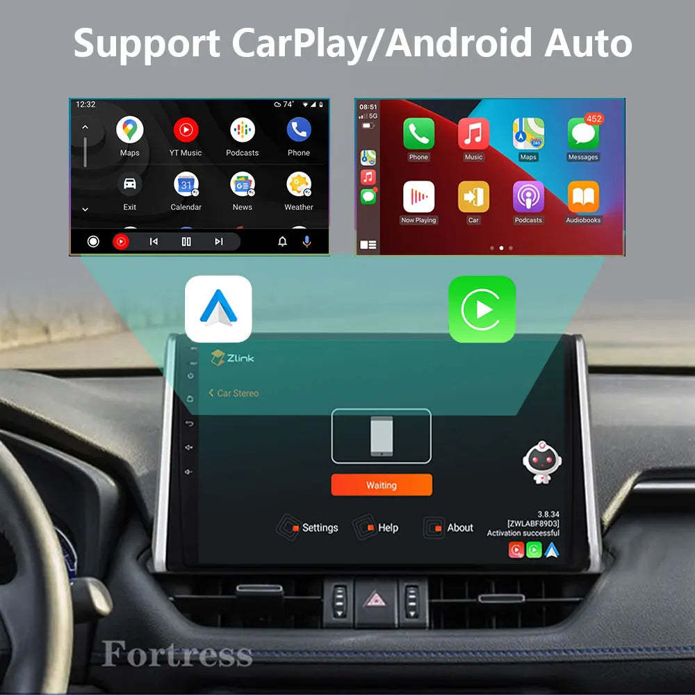 Android 16 Carplay Auto 2K Screen Car Radio Multimedia Player For Toyota RAV4 XA50 2018 -