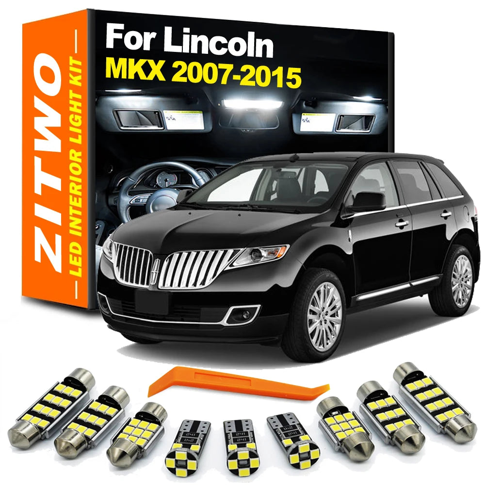 ZITWO 12Pcs LED Interior Dome Map Light Kit For Lincoln MKX 2007 2008 2009 2010 2011 2012 2013 2014 2015 Trunk Lamp Accessories