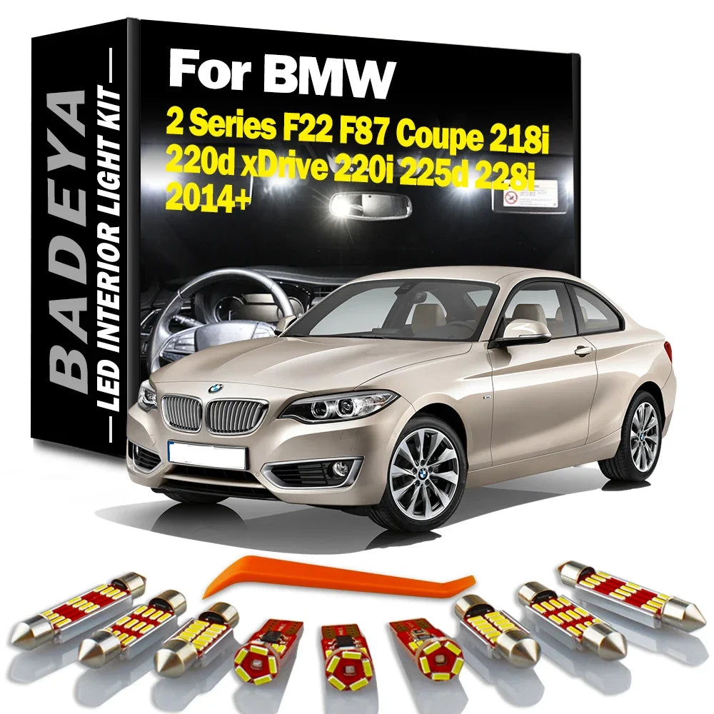 6-Piece LED Interior Light Kit for BMW 2 Series F22 F87 Coupe 218i 220d xDrive 220i 225d 228i Accessories - Canbus Er...