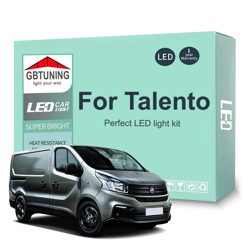 10-Piece LED Interior Light Kit for Fiat Talento - Canbus Error-Free Bulbs | AUTOKITSHOP