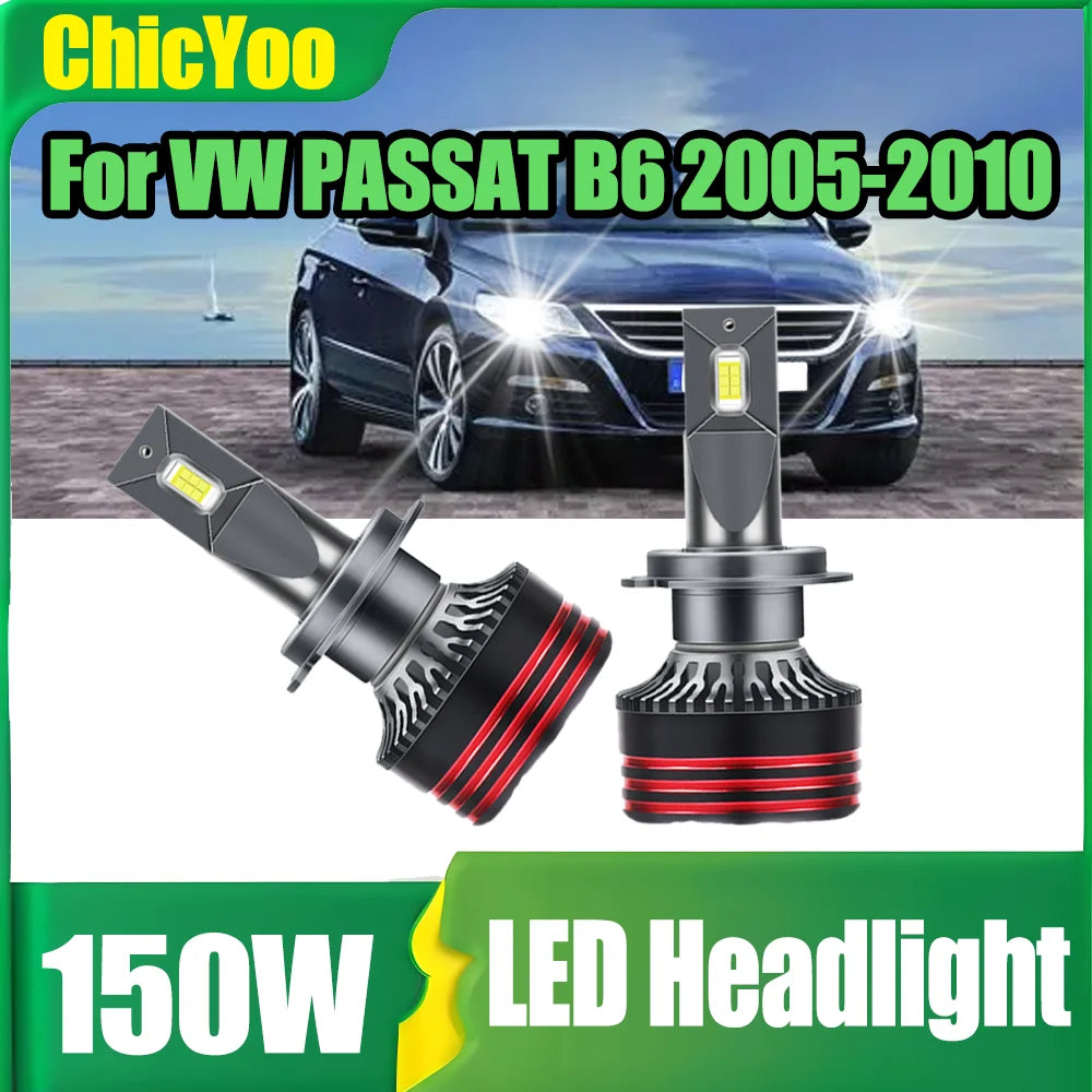 H7 LED Car Headlights Auto Headlamps 150W 30000LM 6000K White Plug and Play 12V For VW PAS