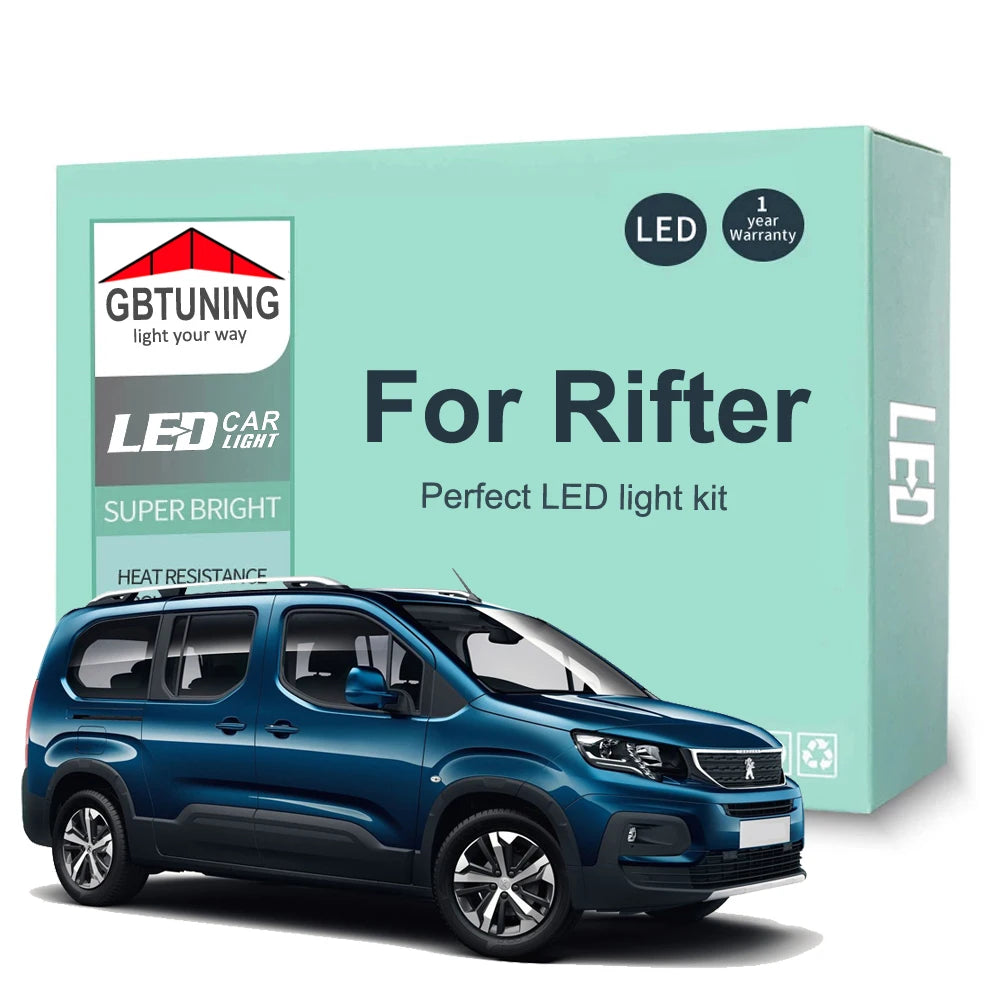 12-Piece LED Interior Light Kit for Peugeot Rifter - Canbus Error-Free Bulbs | AUTOKITSHOP