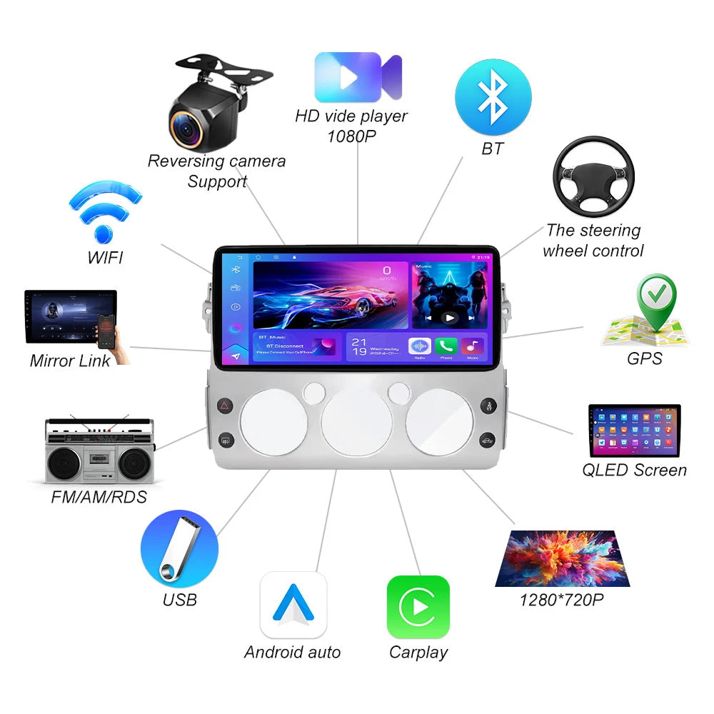 12.3 Inch Android 16 For Toyota Fj Cruiser 2007-2013 Car Radio Multimedia Video Player Gps | AUTOKITSHOP