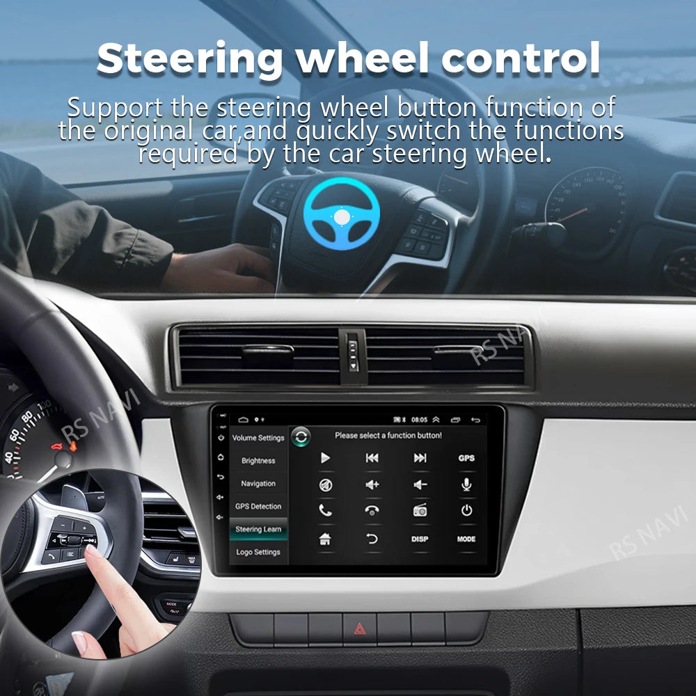 Android 16 For Skoda Fabia 2015 - 2019 2K QLED Android Car Radio Multimedia Video Player G