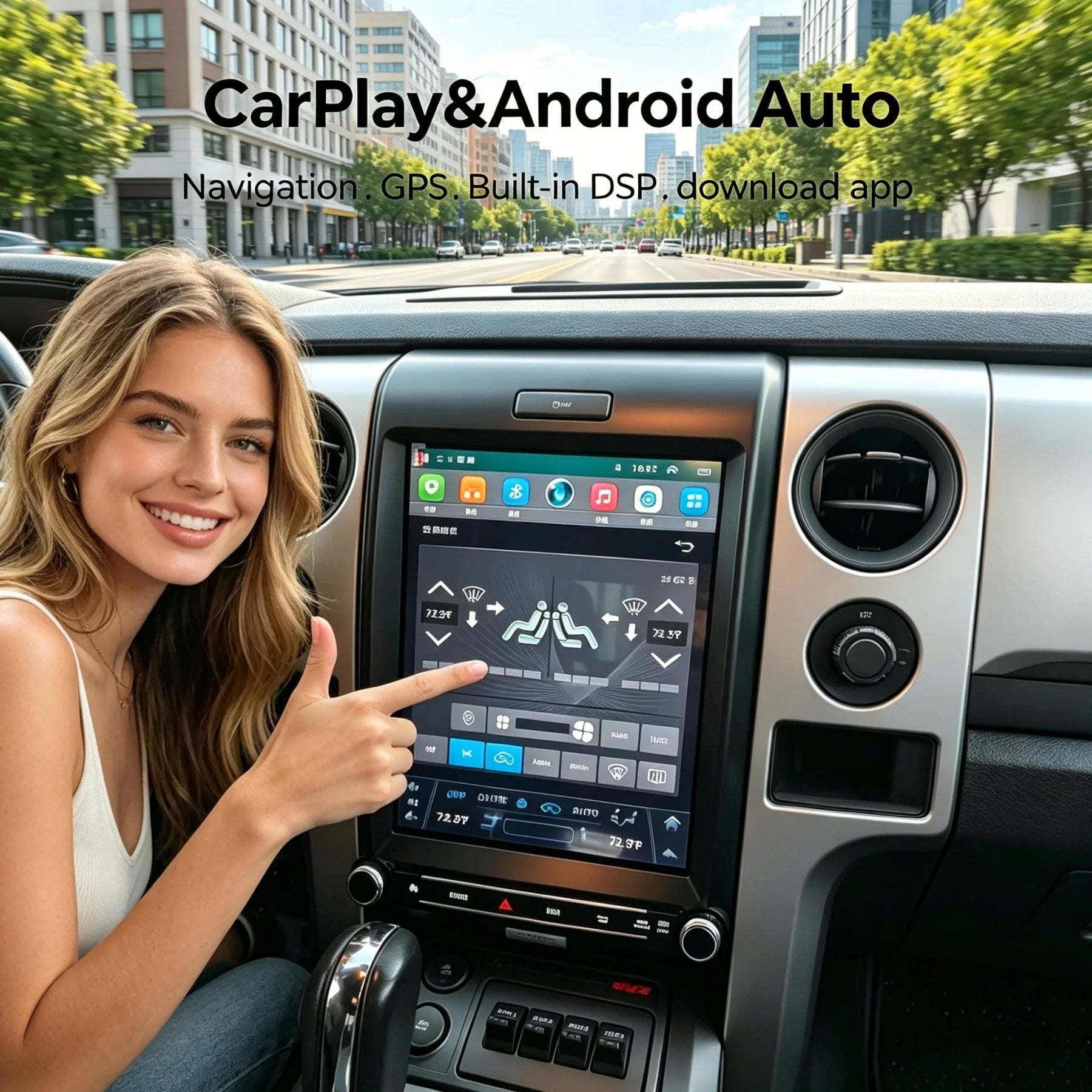 12.1" Android 14 For Ford F150 2013-2014 Screen Wireless Carplay Auto Car Radio Multimedia