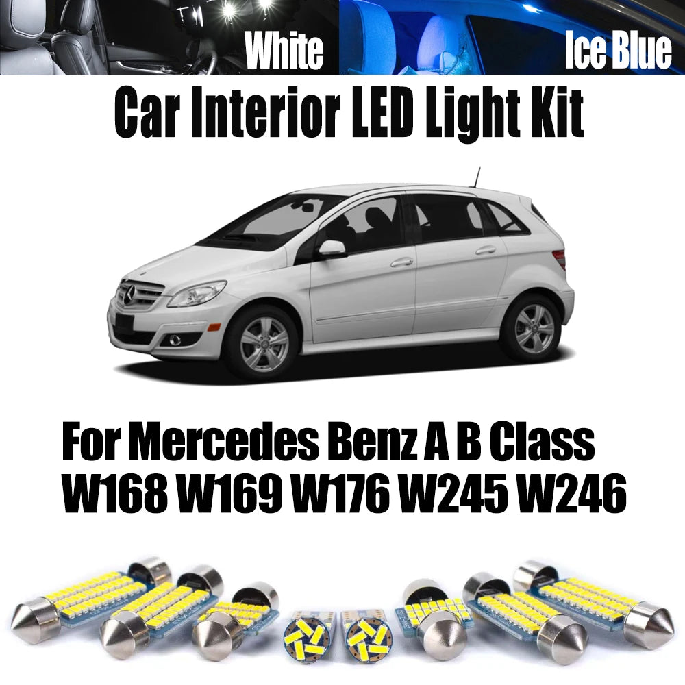 LED Interior Light Kit for Mercedes Benz A B Class W168 W169 W176 W245 W246 LED Interior Map Dome Trunk Reading Bulbs...