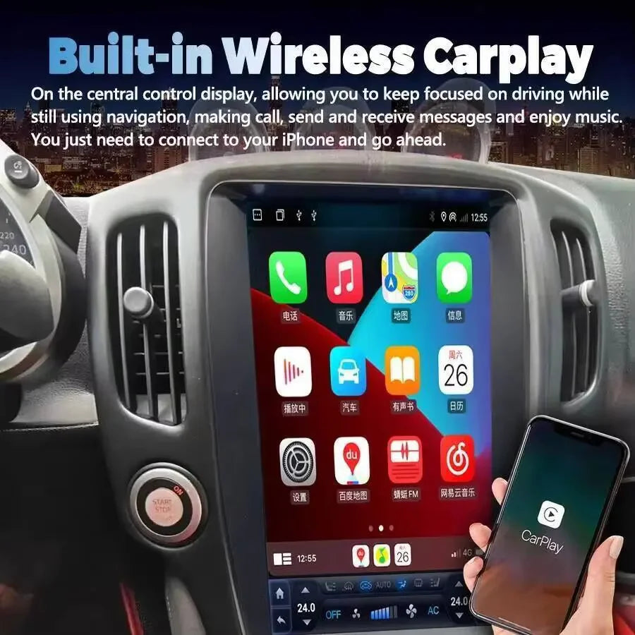 13.8inch Android 15 Touch Screen For Nissan 370Z 2008-2019 Car Radio 4G GPS Navi Wireless  | AUTOKITSHOP