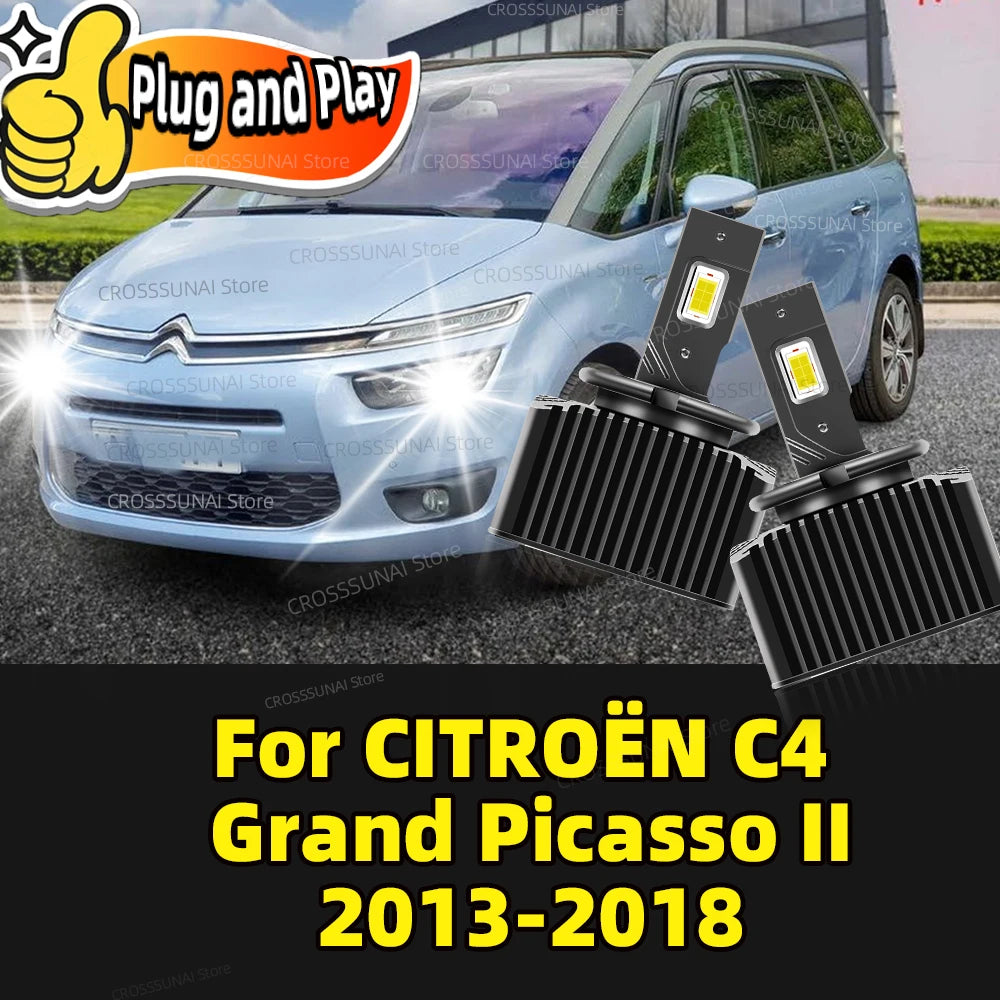 Led Headlight Bulbs Canbus 1:1 HID Lamp 40000LM Auto Lights 6000K For CITROËN C4 Grand Pic