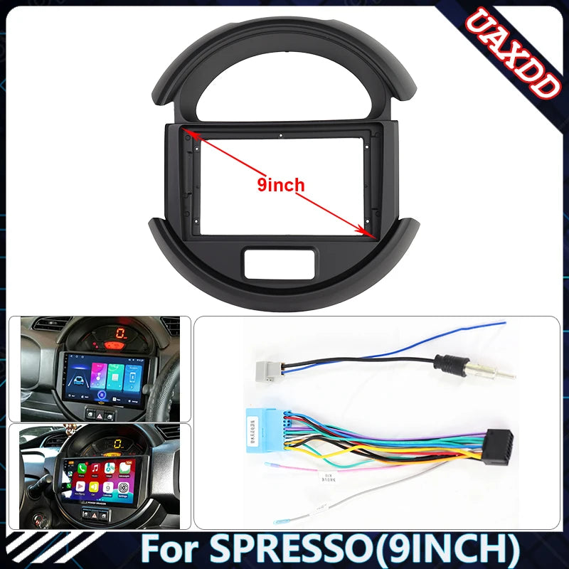 Car Radio Fascia Frame For SUZUKI SPRESSO 9 inch Stereo Panel Wire Harness Power Cable Ada
