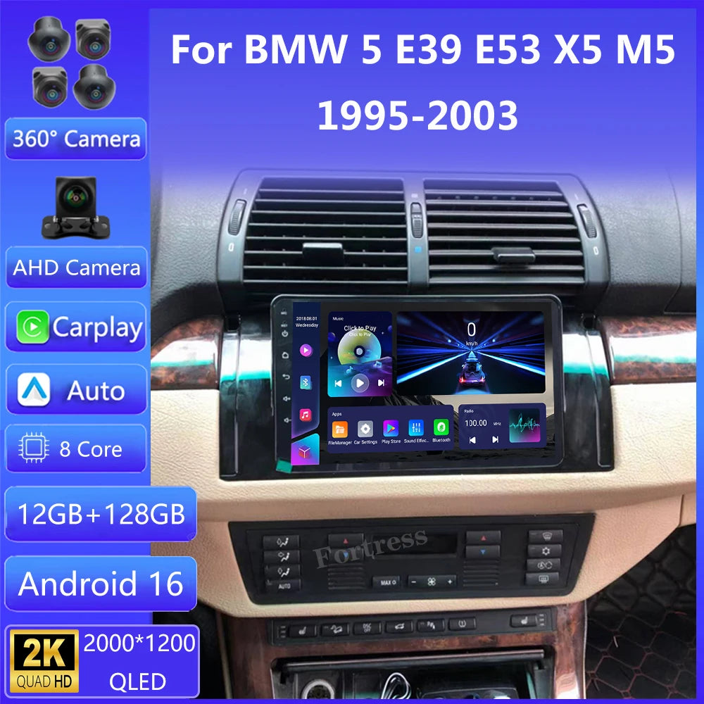 Android 16 Car Radio For BMW 5 E39 1995 1996 1997- 2003 E53 X5 M5 Wireless Android Auto Ca