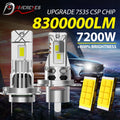 7200W H4 H7 LED CANBUS Light Mini Head Lamp 1:1 Size Wireless H7 Car LED Headlight Bulbs E