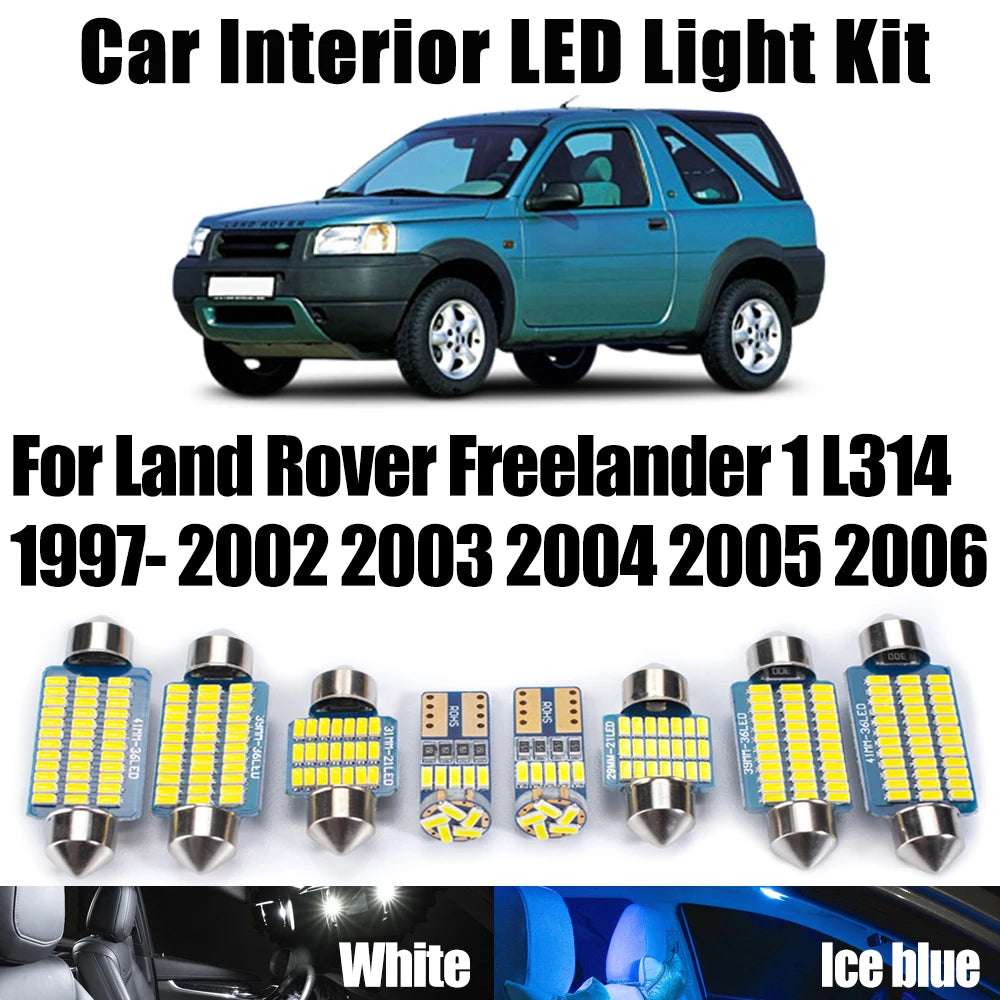 12-Piece LED Interior Light Kit for Land Rover Freelander 1 L314 1997- 2004 - Canbus Dome Map Door Trunk Bulbs | AUTO...