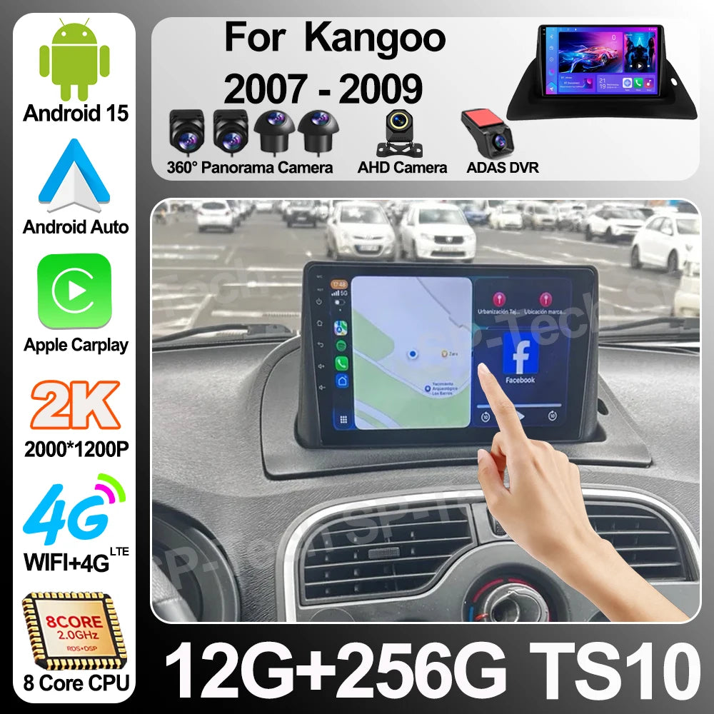 For Renault Kangoo 2008 - 2018 Car Radio Android Multimedia Video Player Gps Carplay Auto  | AUTOKITSHOP