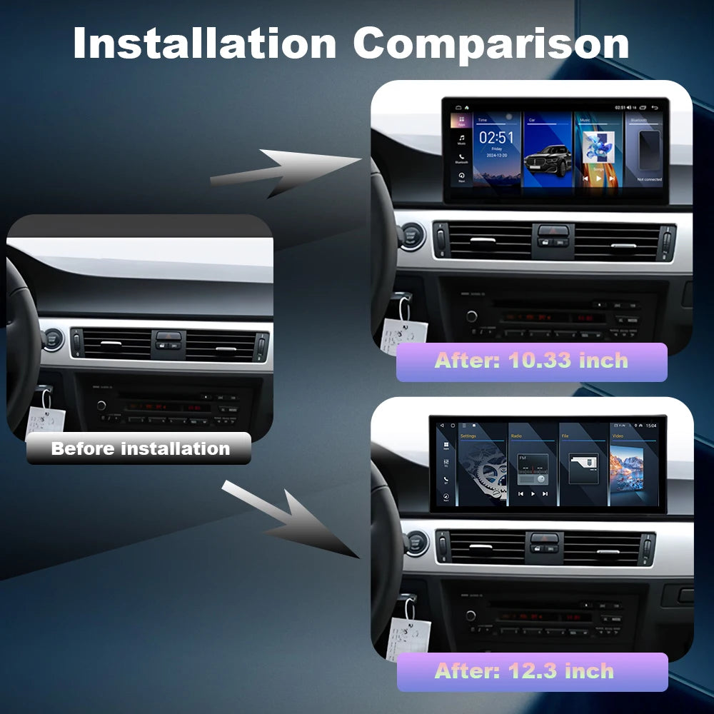 For BMW 3 Series E90 E91 E92 2006 - 2011 without original screen Android 14 Wireless Carpl