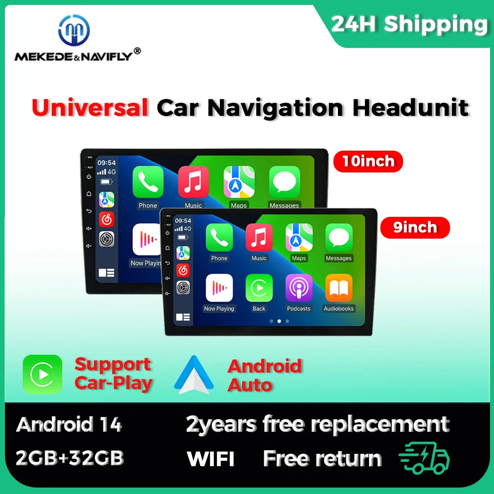 2G+32G Android 14 Car Radio 2 Din Audio WIFI GPS Multimedia Player for VW Kia Hyundai Niss | AUTOKITSHOP