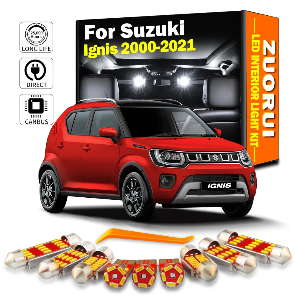 LED Interior Light Kit for Suzuki Ignis 2001-2016 - Canbus Dome Map Door Trunk Bulbs | AUTOKITSHOP