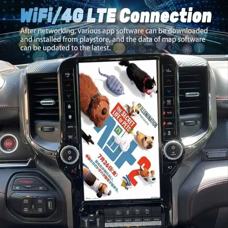13.6inch IPS Screen For Dodge Ram 2019-2021 Android Car Radio 2din GPS Carplay Car Multime | AUTOKITSHOP