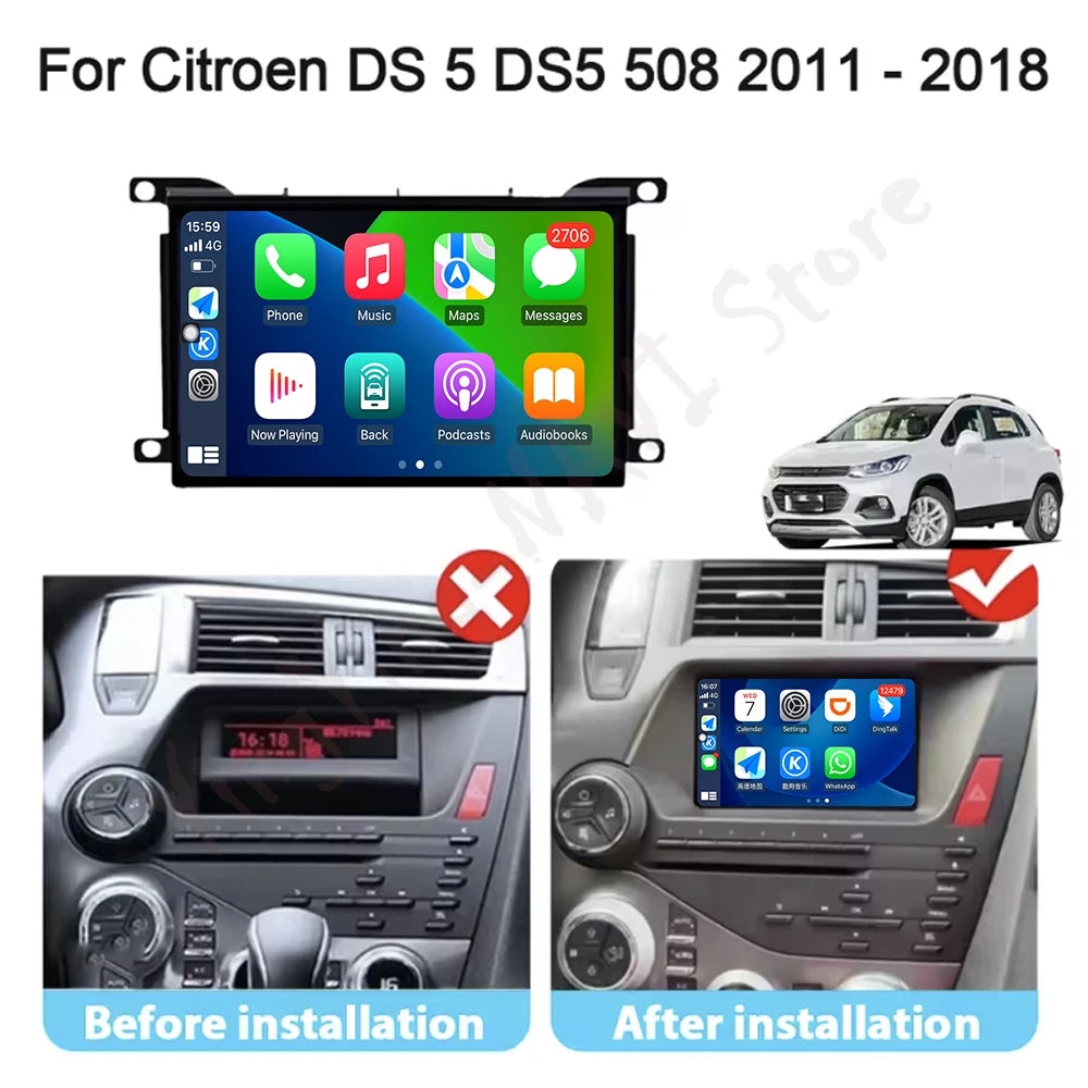 7 inch DSP Stereo for Citroen DS5 2010 2011 20122013-2017 Android Auto GPS Navigation Wire