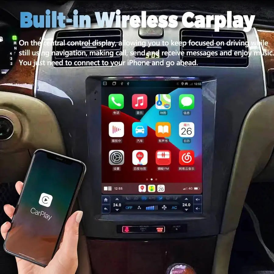 GPS CARPLAY Android 15 RDS DSP Car Radio HU For Lexus ES300 ES330 XV30 ES 330 2001-2005 9.